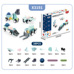 Magnetická stavebnica LELINO Sticks 28ks